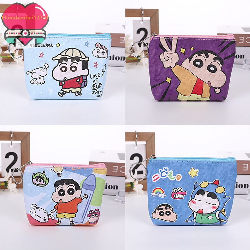 Hanhai Crayon Shinchan กระเป๋าใส่เหรียญน่ารักอะนิเมะกระเป๋าสตางค์นักเรียนการ์ตูนกระเป๋าสตางค์พวงกุญแจ Key Charger กระเป๋าเก็บของขวัญ TH