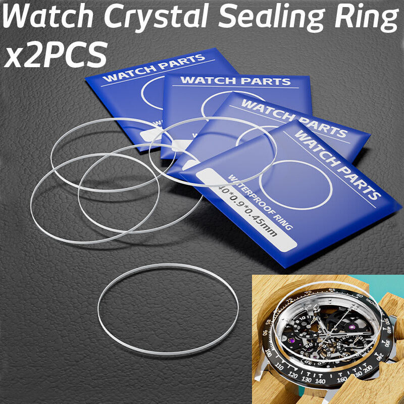2pcs 0.35 มม.นาฬิกายางคริสตัลกันน้ํา O-แหวน 18 มม.-40 มม.ด้านหน้านาฬิกาฝาครอบแก้วซีลแหวนนาฬิกาซ่อมเครื่องมือ