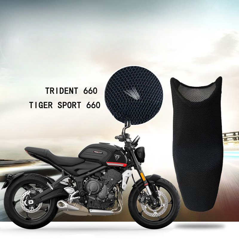 รถจักรยานยนต์ Anti-Slip 3D ผ้าตาข่ายป้องกันเบาะรองนั่งสําหรับ Triumph TRIDENT660 TRIDENT 660 TIGER S