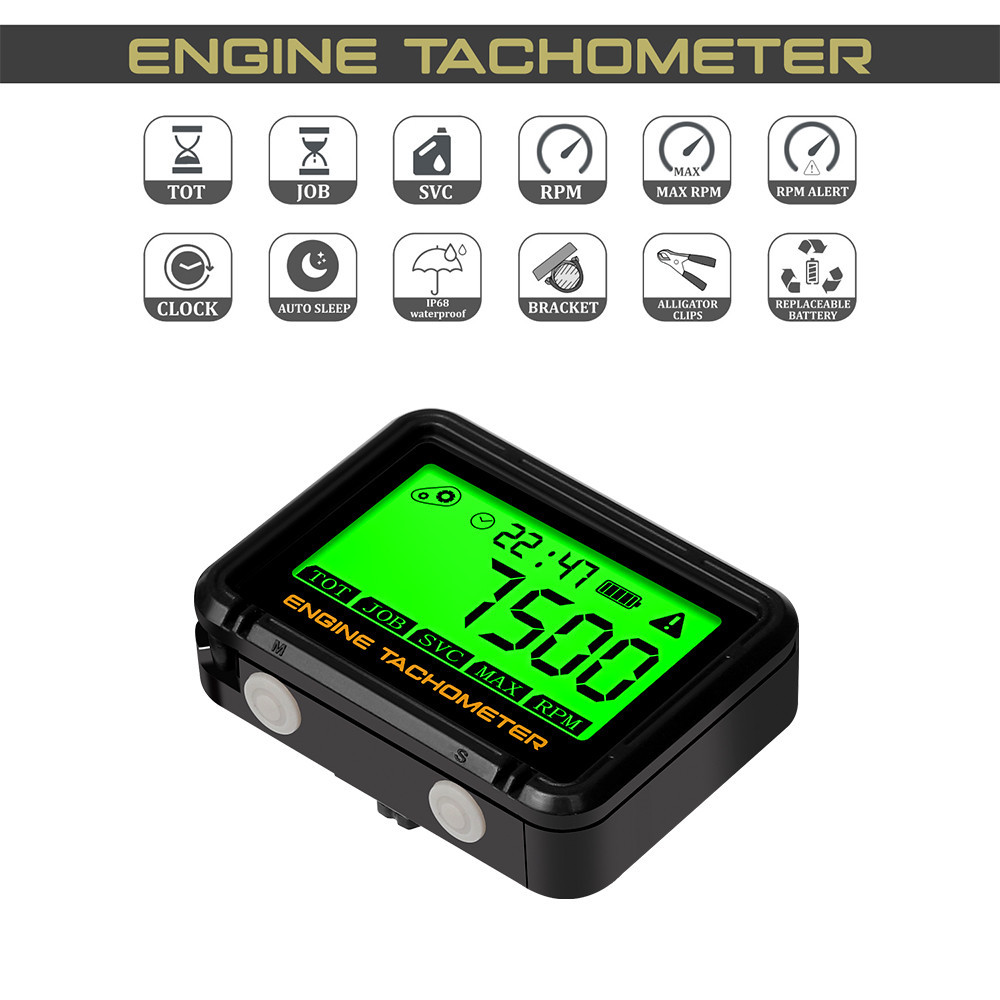 เปลี่ยนรถจักรยานยนต์ Tachometer ดิจิตอลหน้าจอขนาดใหญ่จอแสดงผล 0-18000 RPM Gauge Tach ชั่วโมงสําหรับเรือ Moto Chainsaw กันน้ํา ราคา ถูกที่สุด ดีลบีเคเค แกลเลอรีภาพที่ 7