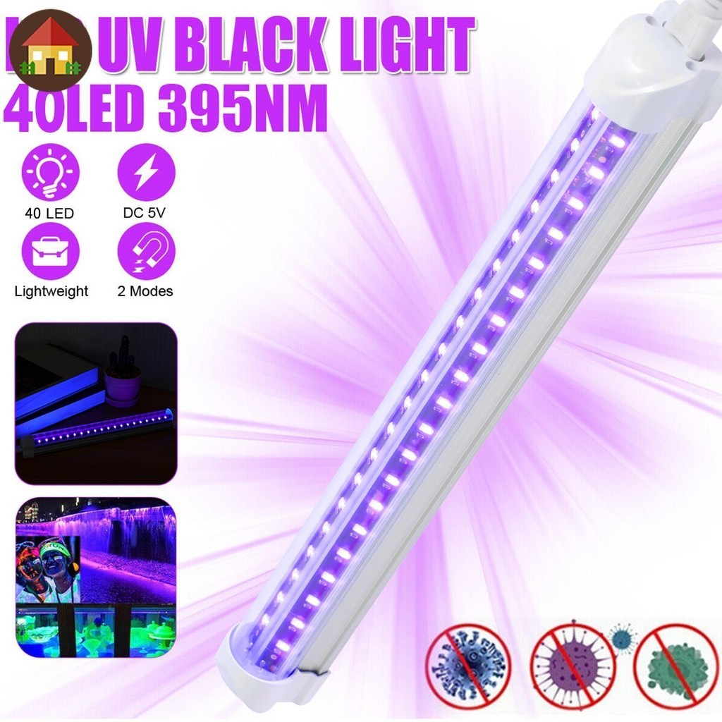 Led Strip Tube Light สีม่วง Light Bar USB 10W 40LED สีดําโคมไฟปาร์ตี้แบบพกพาสําหรับห้อง SHOPTKC5845
