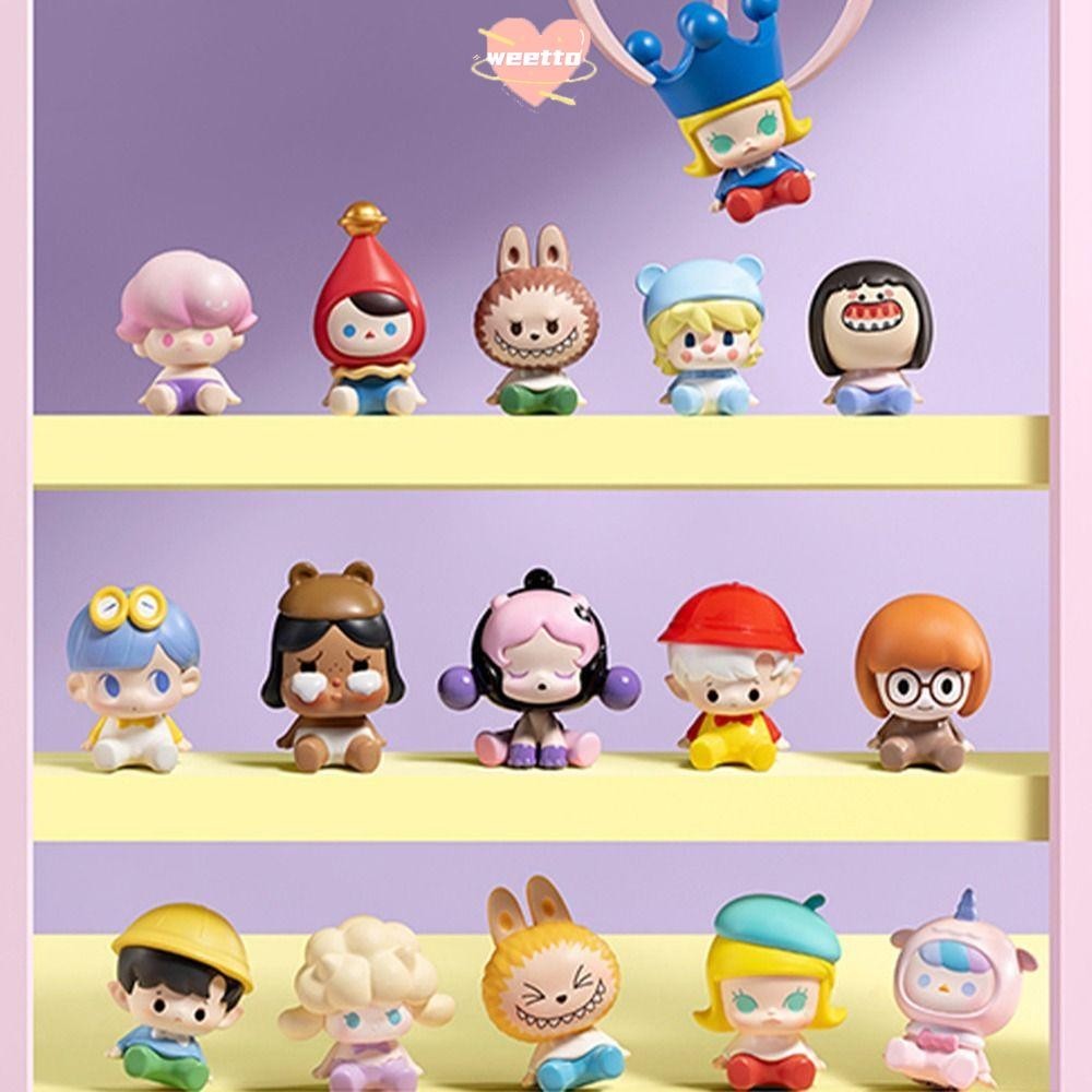 Wetto กล่อง, ฟองสบู่ MOLLY Labubu CRYBABY อะนิเมะการ์ตูนรูป, แฟชั่น POPMART Pop Bean Kawaii กล่องน่ารักของเล่นสําหรับเด็ก