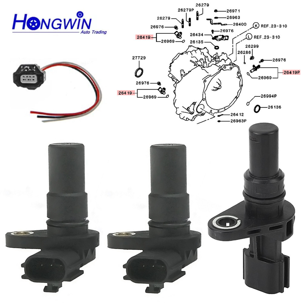 เซนเซอร์สปีดเกียร์, เซนเซอร์เกียร์ For Nissan, Infiniti, CVT, CVT7, RE0F11A, JF015E, 3PCS, OE 31935-1XF00, 31935-1XF01, 125958B