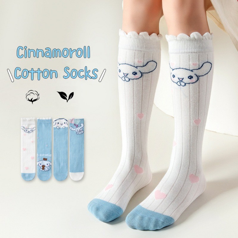 น่ารัก Sanrio เด็กสาว Jk สไตล์วิทยาลัย Lolita เข่าถุงเท้ายาวอะนิเมะ Cinnamorol เข่าถุงเท้าสูง