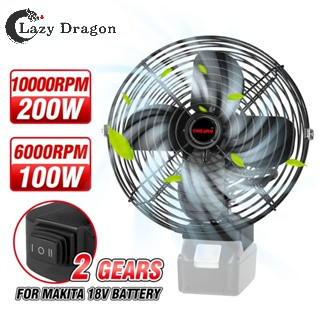 MAKITA พัดลม พัดลมแบตเตอรี่ 8 นิ้ว พัดลมพกพาไร้สาย ใช้ได้กับแบตเตอรี่ ดู