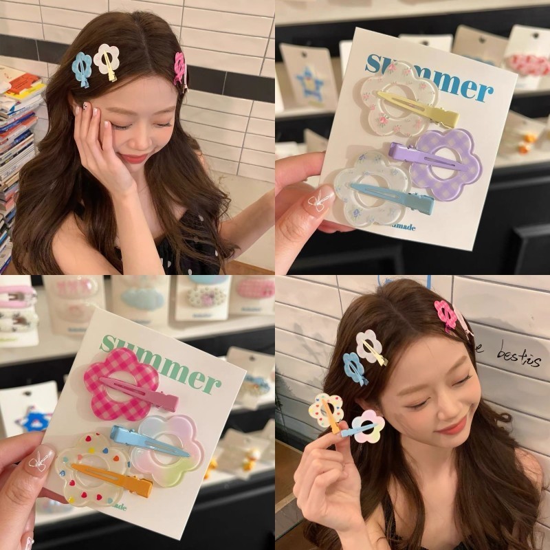 ดอกไม้ลายสก๊อตดอกไม้แต่งหน้าคลิปน่ารักทุกการแข่งขัน ใบเรียกเก็บเงินเป็ด คลิปผมหักเรียบคลิปอุปกรณ์ผมหญิงสด