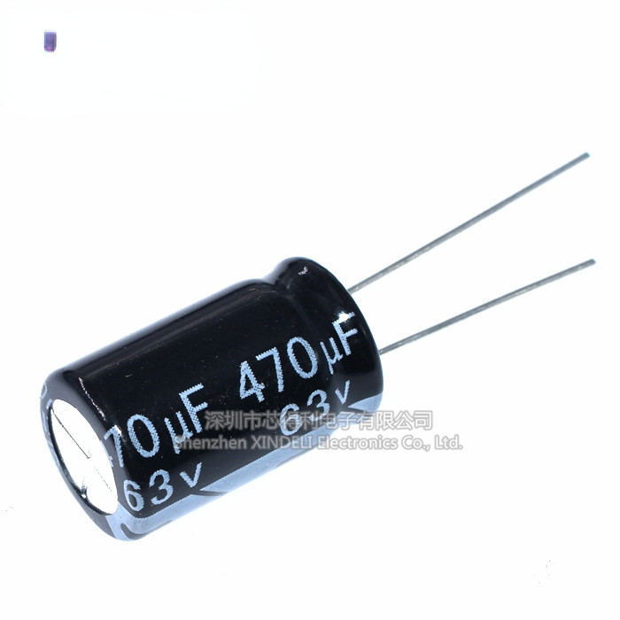 In-line Electrolytic Capacitor 63V 470UF 63V 470UF ปริมาณ 13 * 21 มม.ปลั๊กอลูมิเนียม Electrolytic Ca