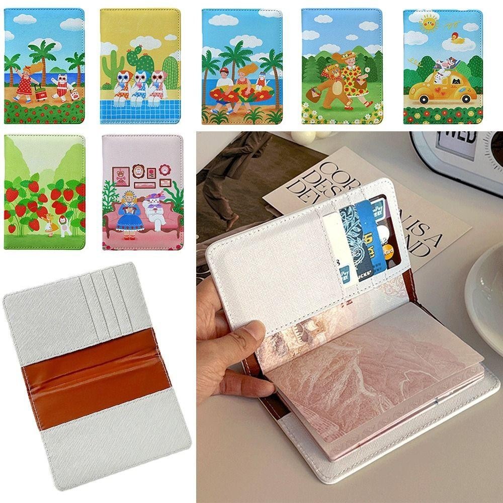 บีเจเอ ผู้ถือหนังสือเดินทาง,มัลติฟังก์ชั่ ปู่ หนังบัตรหนีบกระเป๋าสตางค์,แบบพกพาการ์ตูนสี่เหลี่ยมผืนผ้าสีดําหนังสือเดินทางปกเดินทางกลางแจ