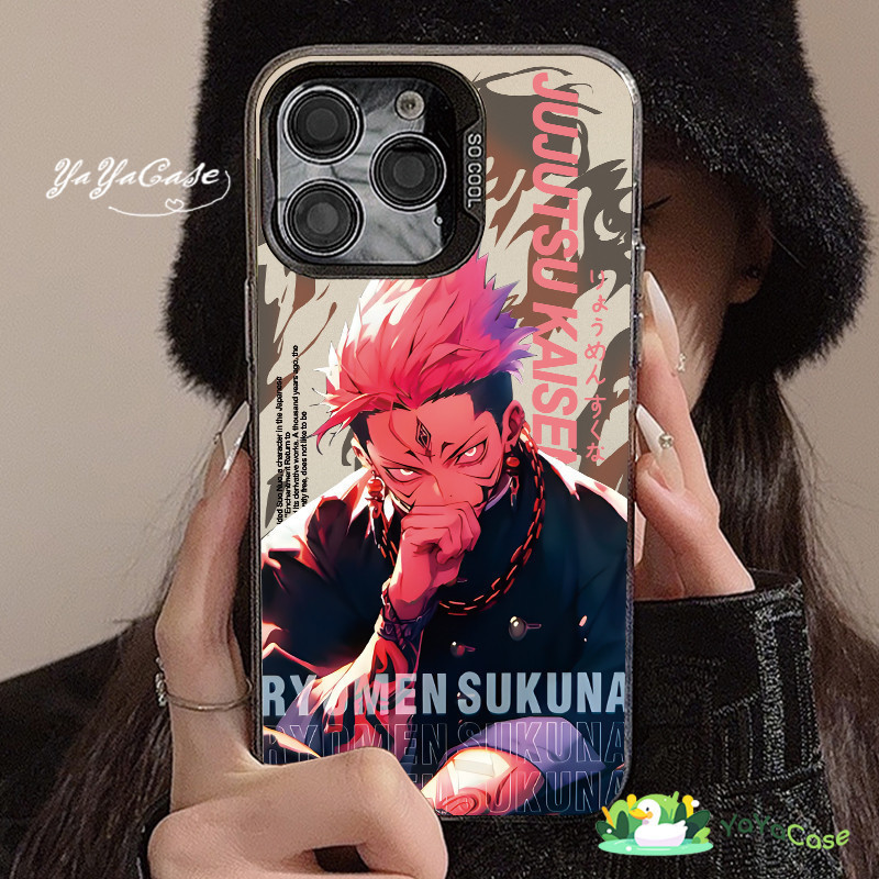 สำหรับ iPhone11 13 Cool Case For เคสไอโฟน14 15 12 Pro Max X XR XS MAX 7 8 Plus คาถารุ่นกษัตริย์ผีสไตล์ ขั้นสูงสีเงินเคส