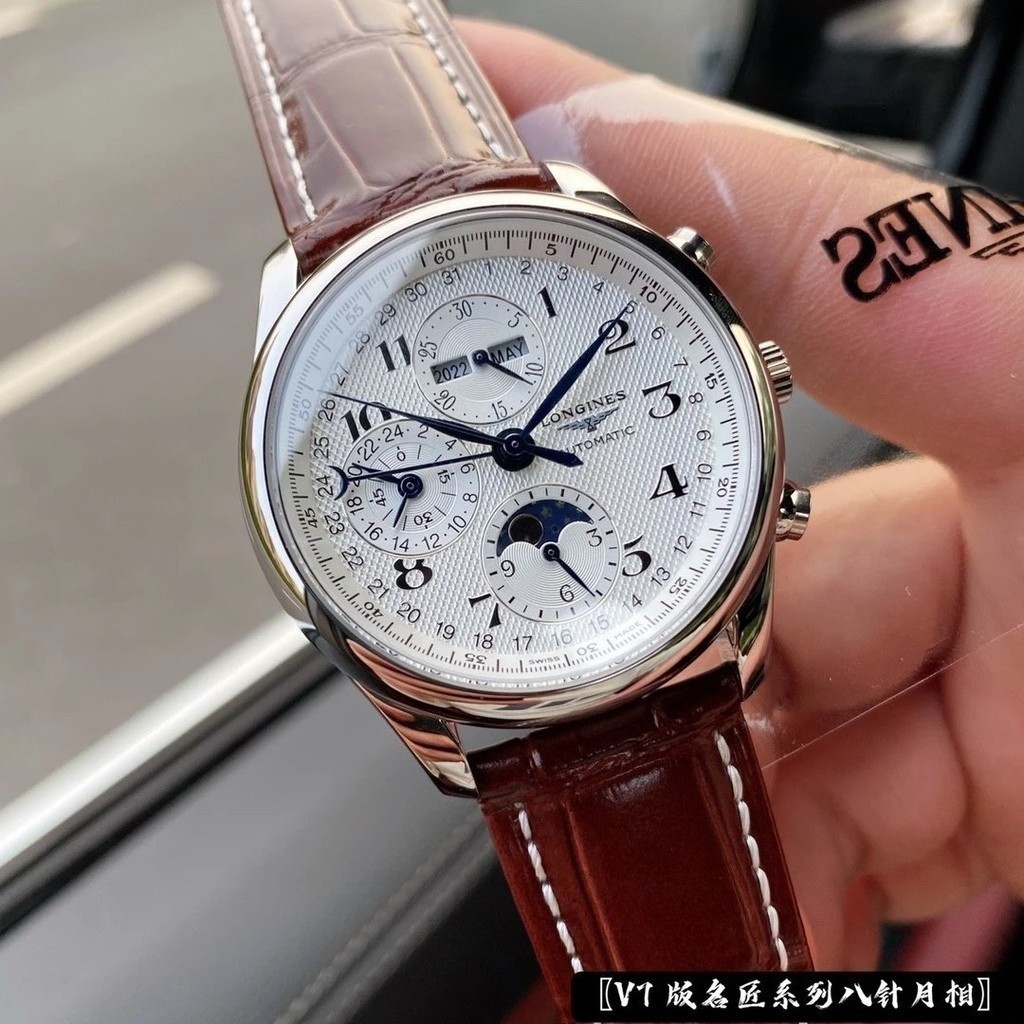 รุ่นอัพเกรดlongine*-ช่างฝีมือที่มีชื่อเสียง8เข็มmoon Phase40 มม.,Longine*The Longines Master Collect