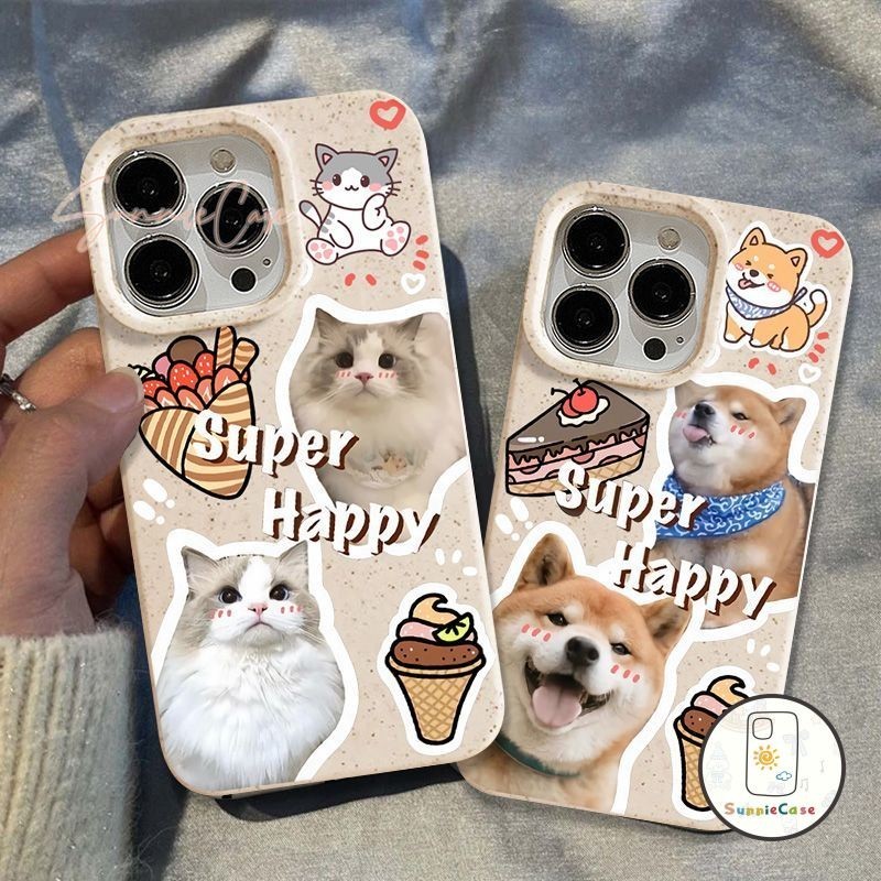 เคสRealme C55 10 11 9Pro+ C20 8i C12 5 C3 C51 C25Y C21Y C33 5i C53 C20A C15 C25 C11 C21 6i C51s C35 หมาแมว คู่ดูเดิล