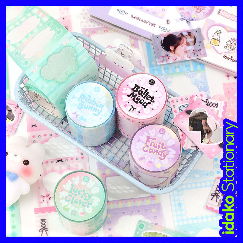 Idako [Rainbow Dream Wave Series] 2m Frosted Fine Flash Hollow เทปน่ารัก DIY วัสดุสติกเกอร์ DT033