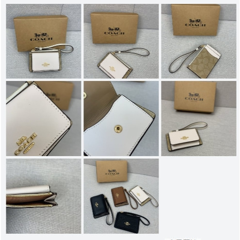 กระเป๋าสตางค์ใหม่ผู้หญิงกระเป๋าใส่เหรียญ CP435 CP433 Corner Zip Wristlet Women Short Coin Purse