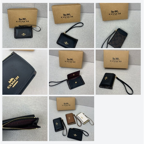 กระเป๋าสตางค์ใหม่ผู้หญิงกระเป๋าใส่เหรียญ CP435 CP433 Corner Zip Wristlet Women Short Coin Purse