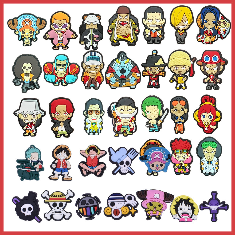 Crocs Jibbitz Animation ONE PIECE การ์ตูน DIY Clog Charms Pins สําหรับรองเท้า Crocs Charms