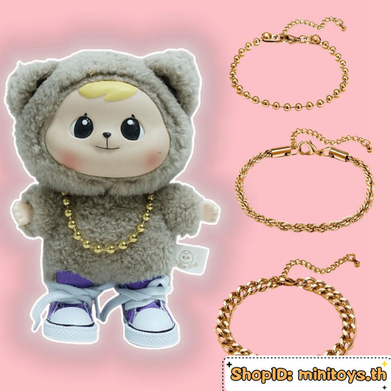 สร้อยคอผีเสื้อสร้อยคอตุ๊กตาบาร์บี้น่ารักเหมาะสําหรับ 17 ซม. LABUBU/BAOAO/UPSETDUCK/OZAI/LABUBU V2/KIMMON