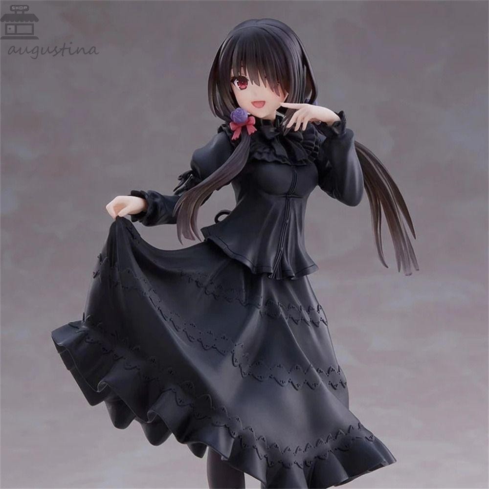 Augustina Kurumi Tokisaki Figure Collection ของเล่น Action Figure ชุดสีดําชุดลําลองตกแต่งรถ Kurumi T