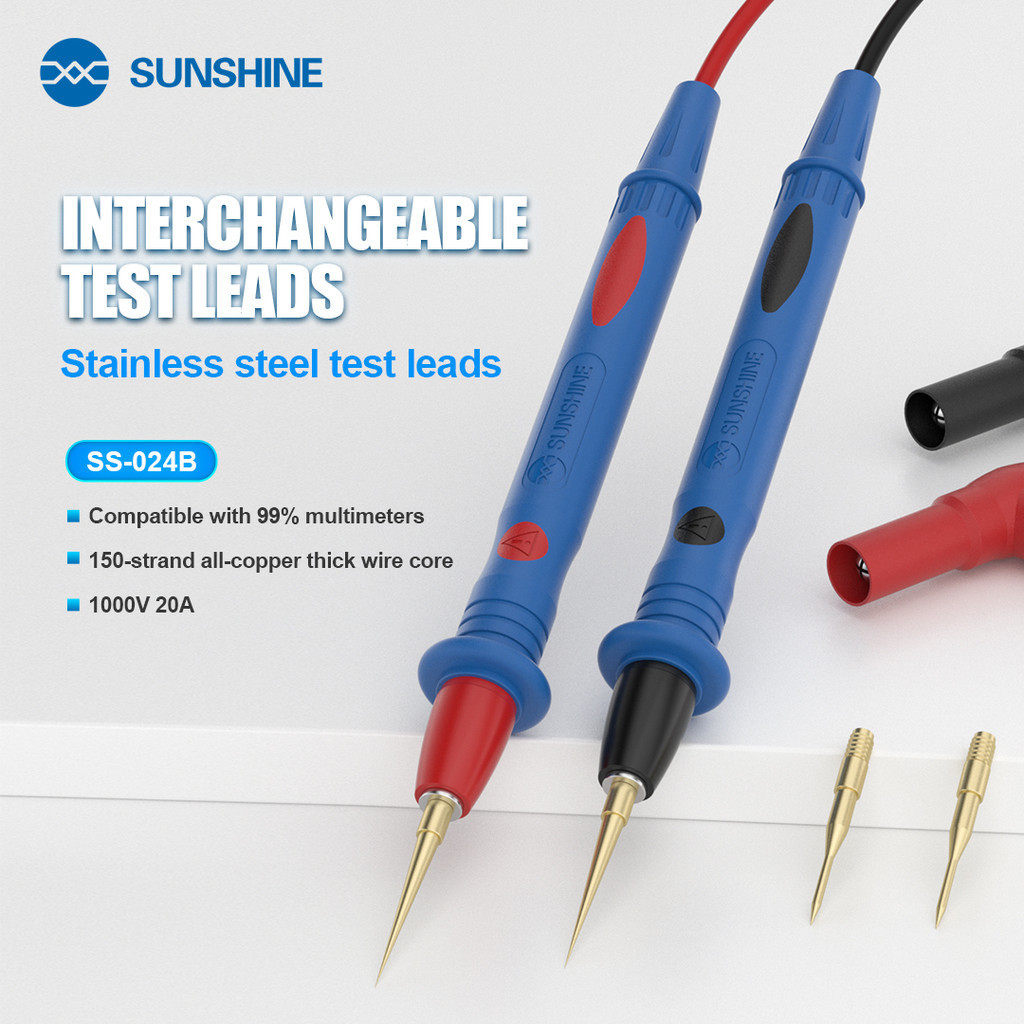 Sunshine SS-024B 1000V 20A Superconducting มัลติมิเตอร์สําหรับแรงดันไฟฟ้าปัจจุบันแบบดิจิตอล Probe Tip Test ปากกาตะกั่วเครื่องมือสายเคเบิล