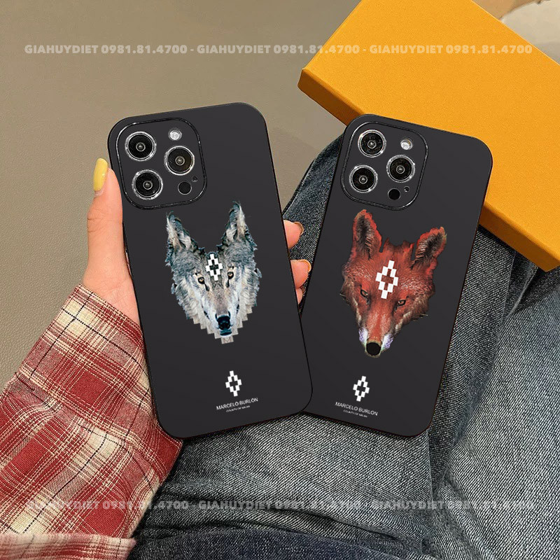 Marcelo Burlon Wolf and Fox iPhone Case 15/15Plus/15Pro/15Promax/16/16Plus/16Pro/16Promax