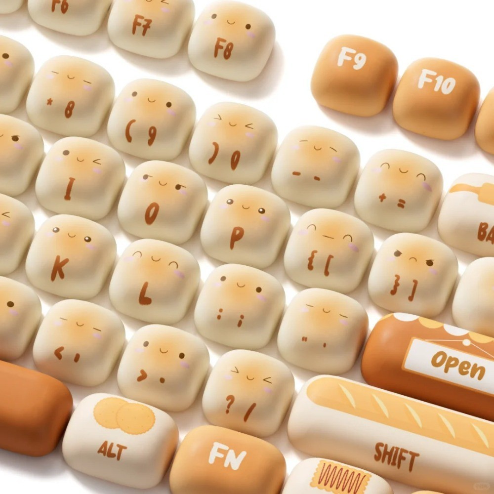 ขนมปัง Paradise Keycap MOG โปรไฟล์ 139 คีย์ PBT ห้าด้าน Dye Sublimation Alice คีย์บอร์ด Keycap น่ารัก Mantou Emoji Original Creative Piggy Party Tofu Keycap ชุด