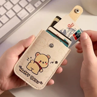 shiny girl กระเป๋าใส่นามบัตร หนัง PU แบบดึงออกได้ มีหลายช่อง สําหรับใส่นามบัตร คละสี G511