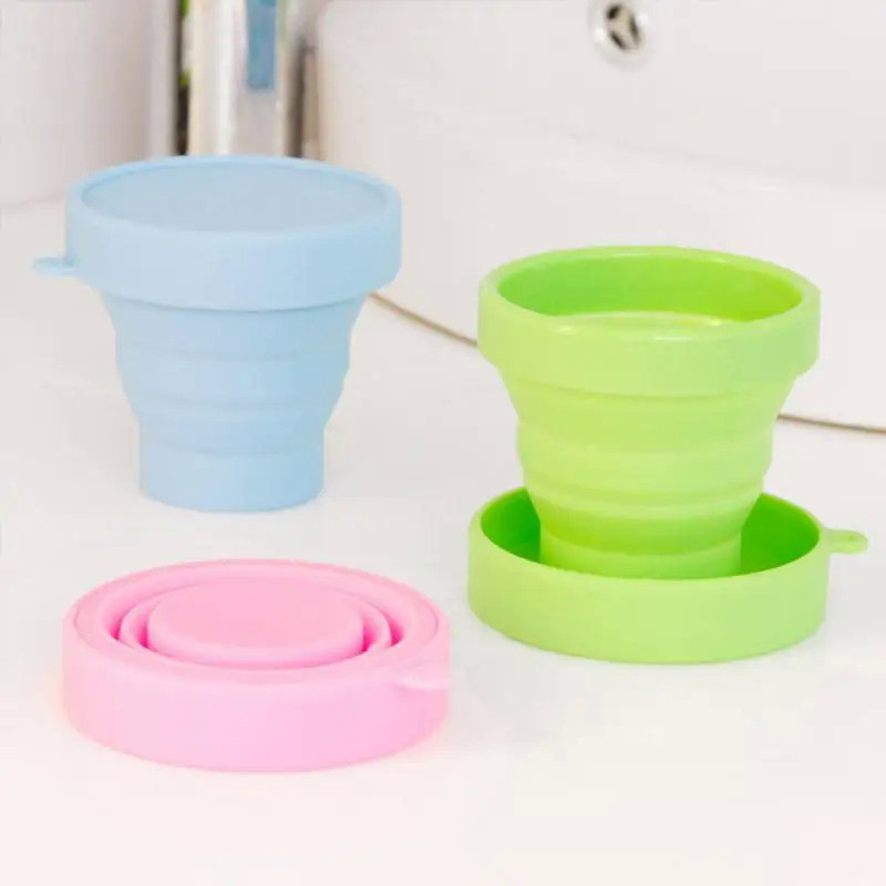 170ML Stainless Steel Silicone Retractable Folding Cups Telescopic Collapsible Coffee Cups Outdoor S