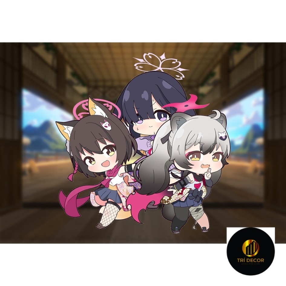 พวงกุญแจ Blue Archive 6 ซม. Ninjutsu Research Club (Michiru, Tsukuyo, Izuna)
