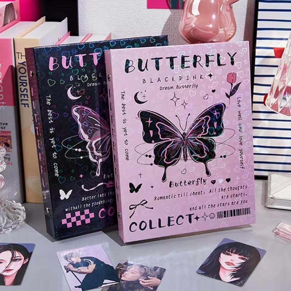 Prettie อัลบั้มโฟโต้การ์ดผีเสื้อ, ที่ใส่โฟโต้การ์ดเครื่องผูกหลวม 3 นิ้ว, ตัวป้องกันน่ารักสไตล์ย้อนยุคการ์ตูนแมวรวบรวมอัลบั้มสมุดเก็บการ์ด - รูปที่ 5