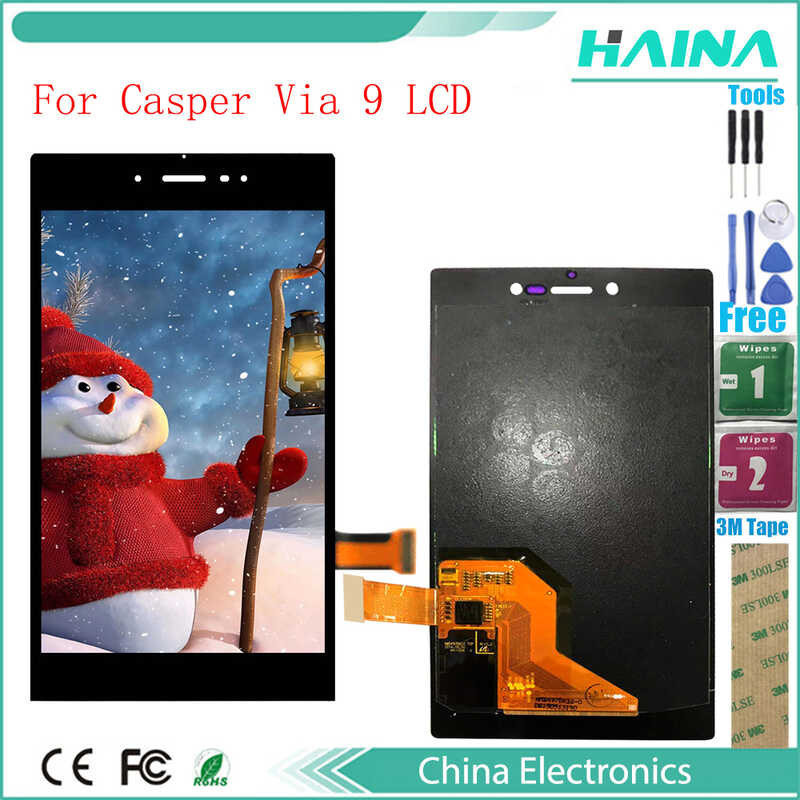 LCD Display For Casper Via 9 LCD Display Touch Screen Replacement Parts+Tools