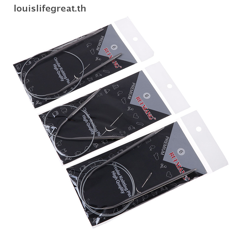 Louislifegreat 11 ชิ้น/เซ็ต 43/65/80 ซม. เข็มถักวงกลมสแตนเลส ขนาด 6-16 ใหม่