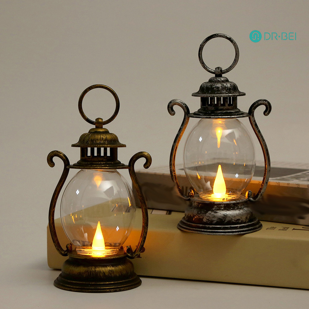 Dr.bei Retro LED โคมไฟเทียนอิเล็กทรอนิกส์ยาวนานปลอดภัยเป็นมิตรกับสิ่งแวดล้อมตกแต่งของขวัญโคมไฟเปลี่ยนง่าย