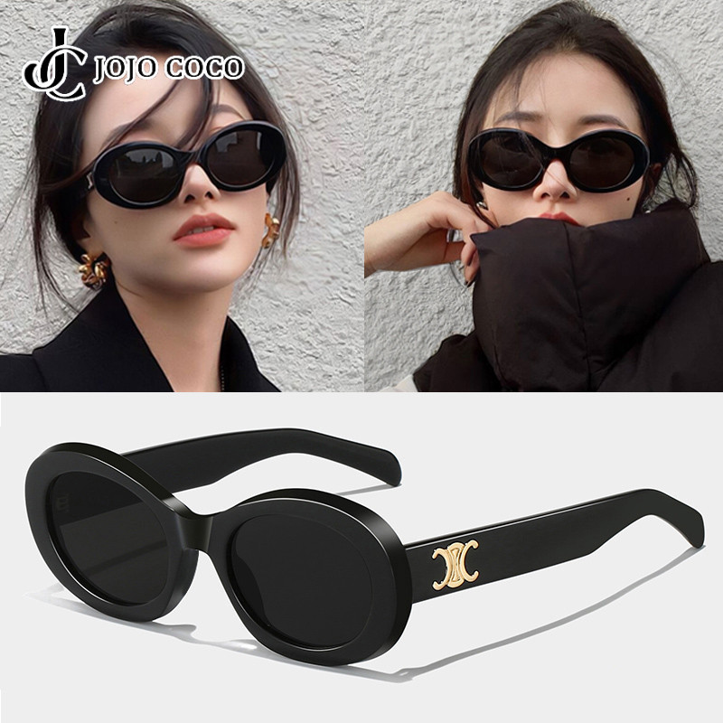 Jojo COCO Classic Retro Cat Eye แว่นตากันแดดกรอบรูปไข่สําหรับผู้หญิง UV400 แว่นตากันแดด