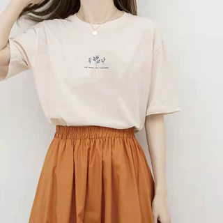 【WJZ】เสื้อยืดแขนสั้นคอกลมพิมพ์ลายแฟชั่นเกาหลีแฟชั่นสตรี 【T64】
