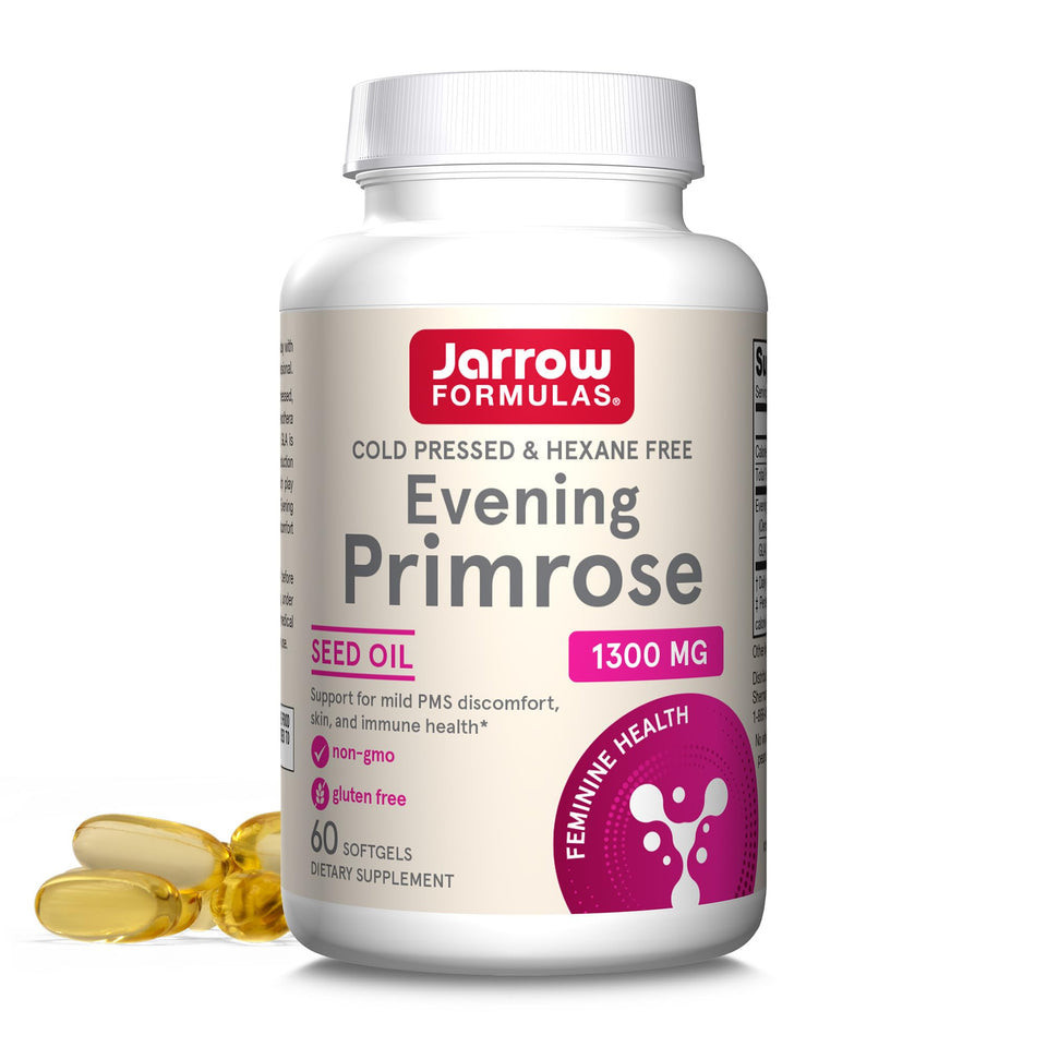 Jarrow Formulas Evening Primrose Oil 1300mg - Cold Pressed & Hexane Free, 60 ซอฟท์เจล