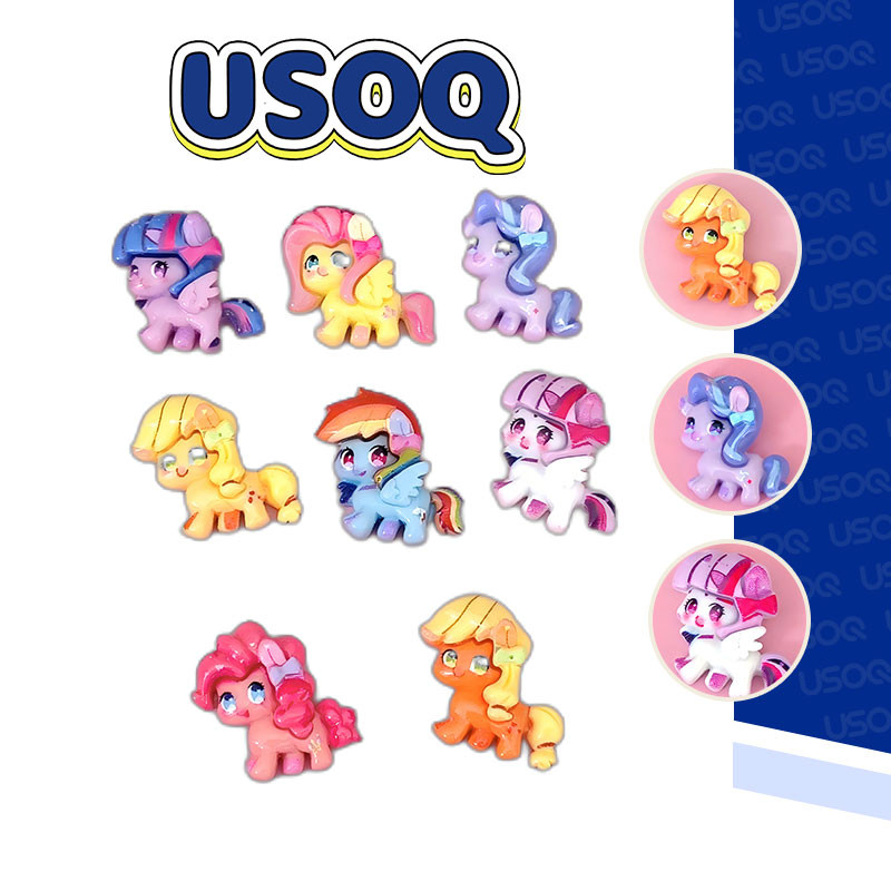 Usoq Pony Polly crocs หัวเข็มขัดรองเท้า Cute Pony paradise อุปกรณ์รองเท้า diy อุปกรณ์เสริมกาวครีม