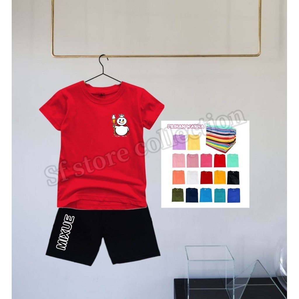 Mixue ชุดกางเกงขาสั้นเด็ก Unisex