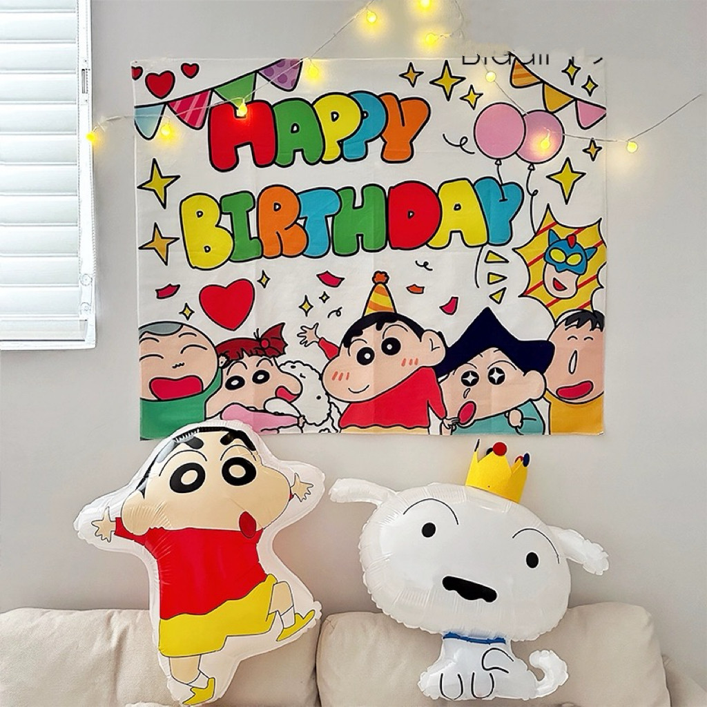 อะนิเมะ Crayon Shin-Chan สุนัขสีขาวบอลลูนฟิล์มอลูมิเนียมขายส่งวันเกิดตกแต่ง Party ตกแต่งวันเกิดบอลลูน Party บอลลูน