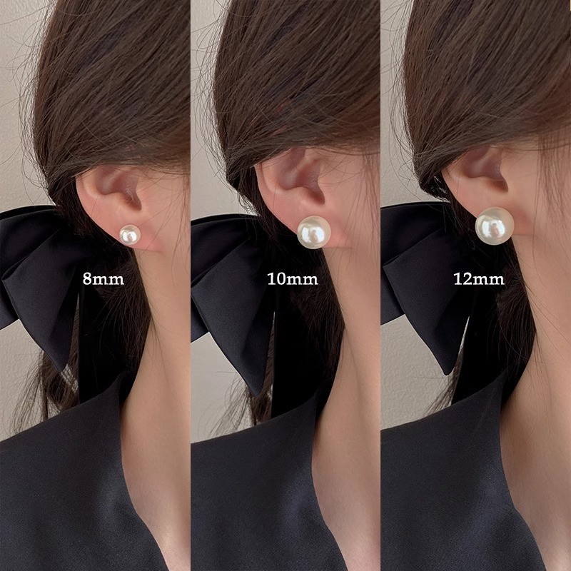 ต่างหูมุกแฟชั่นเกาหลี ส925 ต่างหูเงินแท้