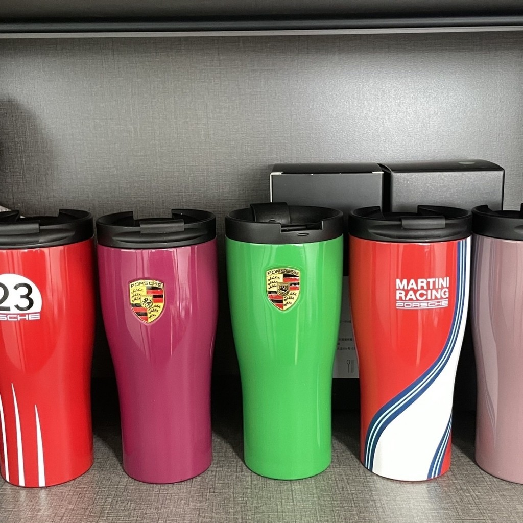 Porsche Double-Layerสแตนเลสถ้วยกระติกน้ําร้อนถ้วยกาแฟแบบพกพารถถ้วยการขนส่งรถหลังการขายของขวัญกีฬา