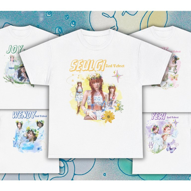 เสื้อยืดคอสมิก Seulgi กํามะหยี่สีแดง Seulgi Irene Wendy Joy Yeri เสื้อยืด, เสื้อยืด Kpop, สินค้า Rev