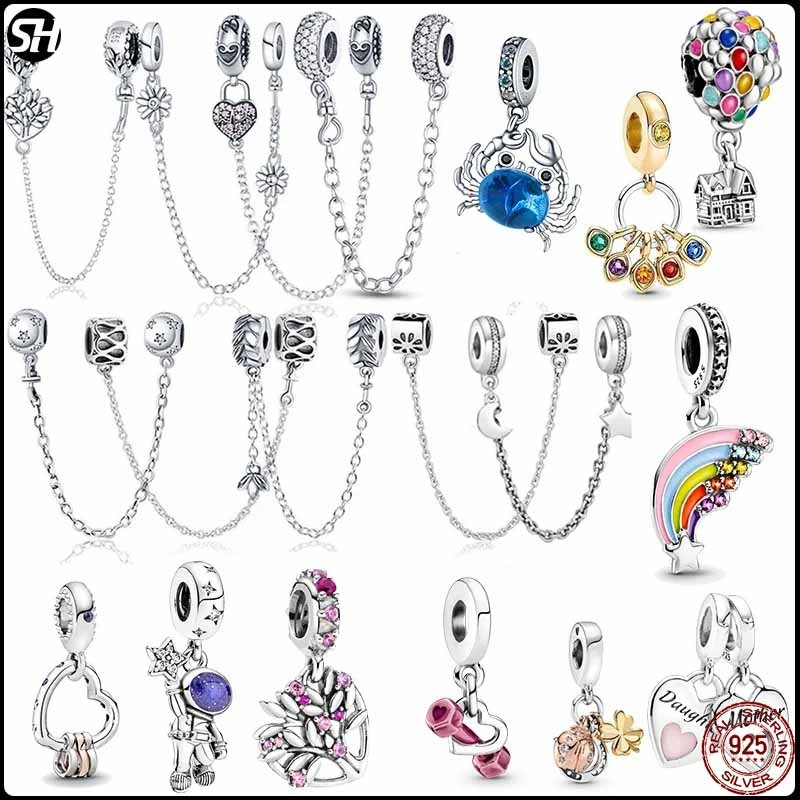 ใหม่ S925 เงินสเตอร์ลิงความปลอดภัยดอกไม้โรแมนติกบอลลูน charms ลูกปัด Fit Original charms สร้อยข้อมือลูกปัด Charm DIY ผู้หญิงเครื่องประดับ