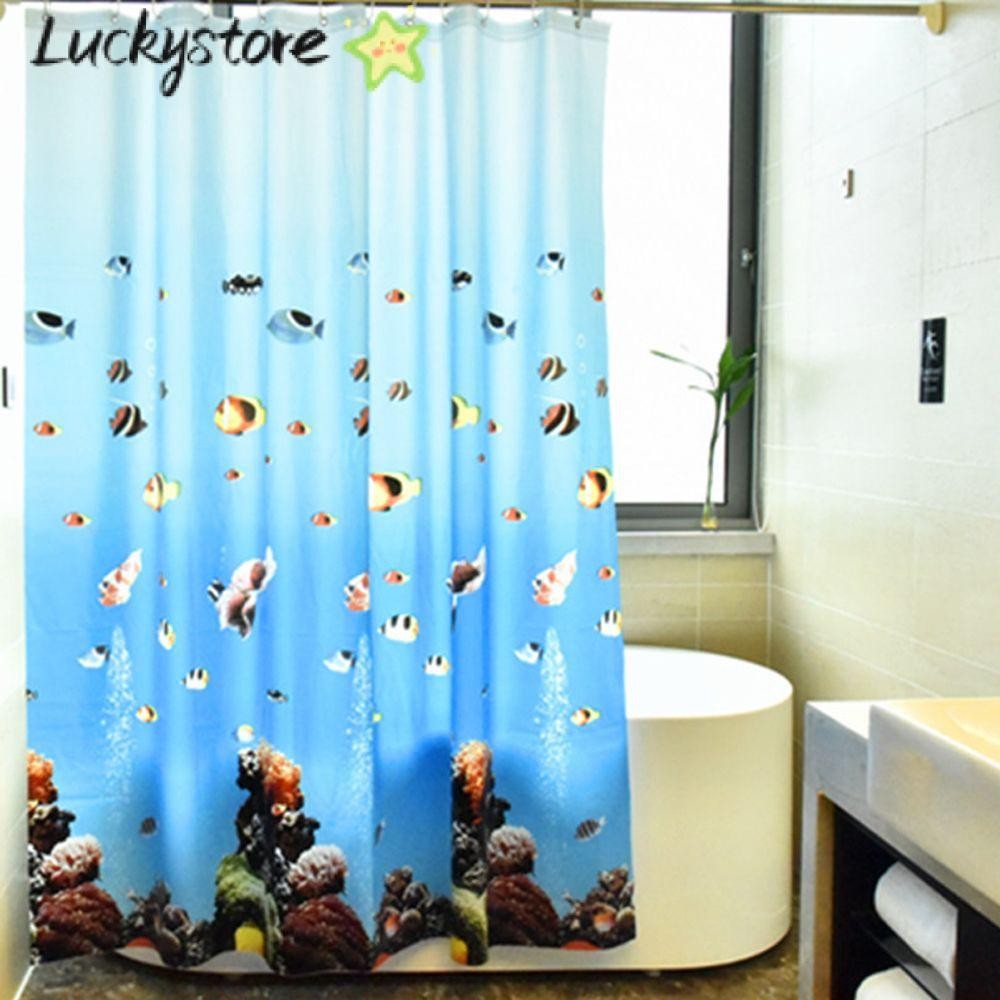 Lucky ผ้าม่านอาบน้ํา PEVA กันน้ํา 180 ซม. X 200 ซม.