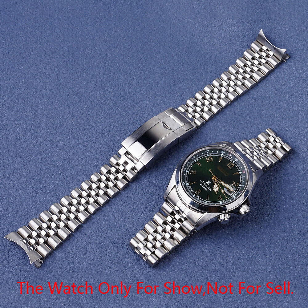 สําหรับ Seiko Prospex Alpinist SPB121 Hollow Curved WatchBand Jubilee Bracelet 20mm