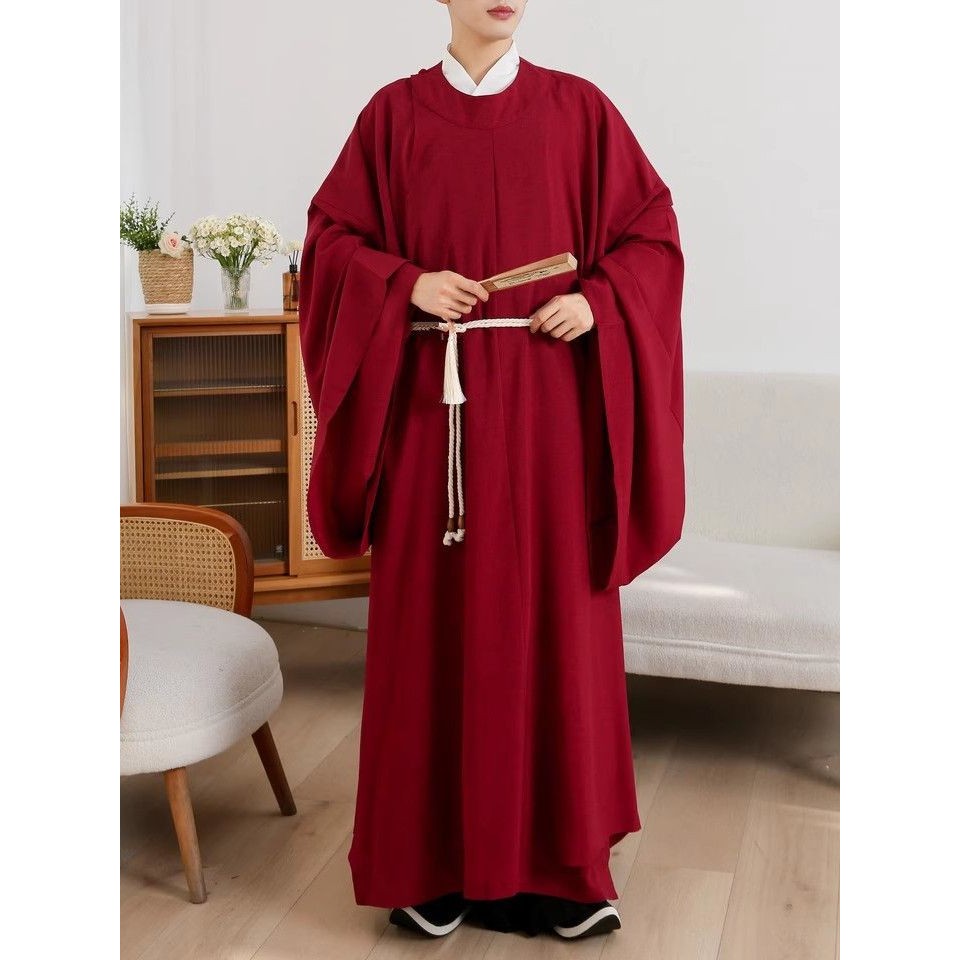 Tang เพลง Made Hanfu รอบคอ Robe สีทึบผู้ชายผู้หญิงสี Recovery สไตล์ Scholar Poet cos เสื้อผ้า C240828