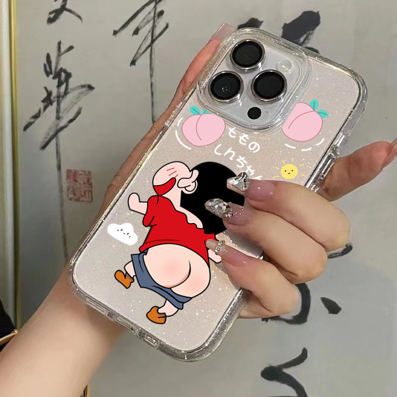 เคสไอโฟน 13 TPU นิ่มกันกระแทก เคสโทรศัพท์ เคสไอโฟน 11 12 14 15 13 Pro Max XR XS X 7 8P เครยอนชินจัง - รูปที่ 3