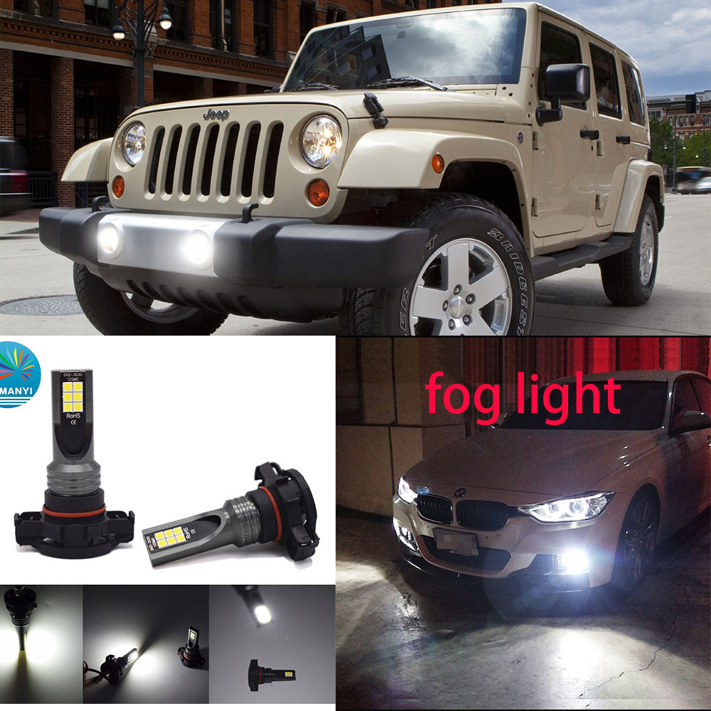 สําหรับ Jeep WRANGLER (JL) 2018-2019 (โคมไฟหมอก) - (1 คู่) H16 ด้านหน้า LED LAI หลอดไฟสีขาว 6000K 12