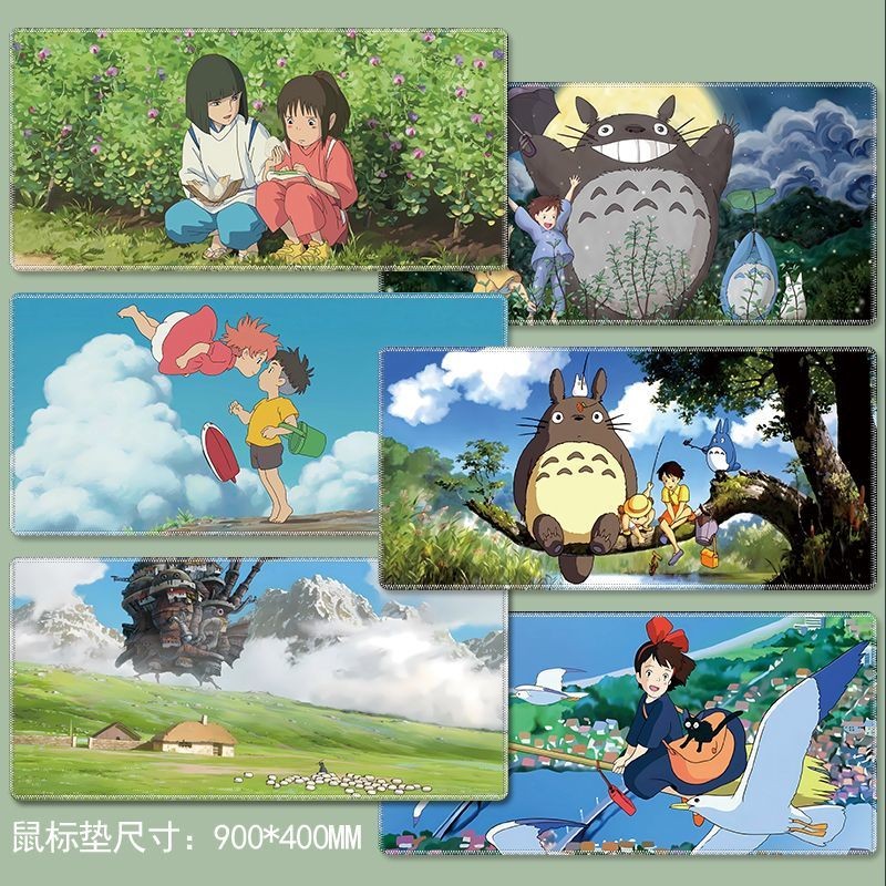 🍀แผ่นรองเมาส์  อะนิเมะขนาดใหญ่สองมิติMy Neighbor Totoro Goldfish Hime Spirited Away แผ่นรองโต๊ะหนังส