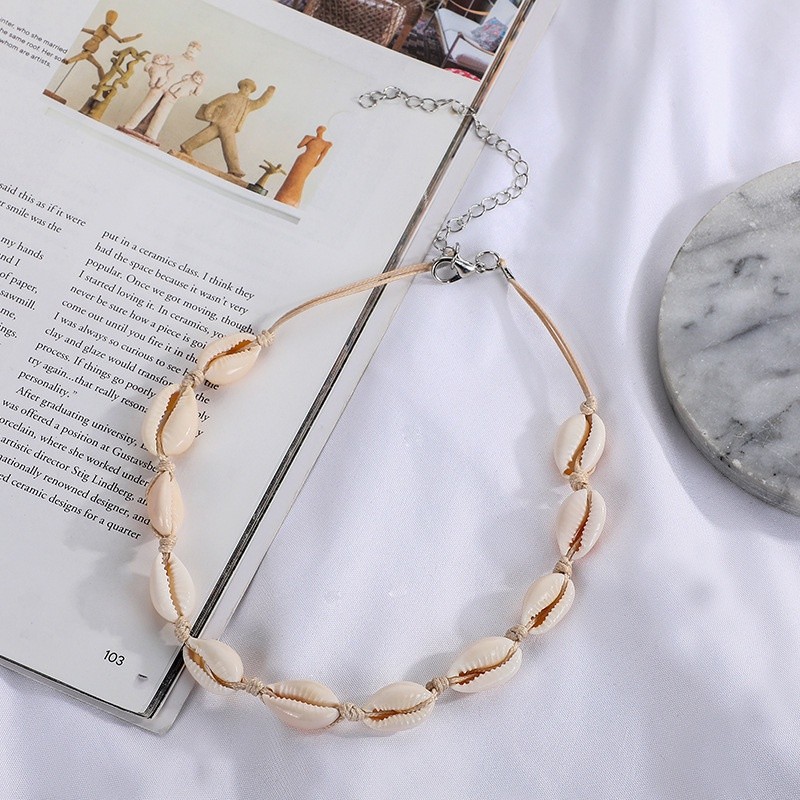 สร้อยเปลือกหอย สร้อยคอแฟชั่นสำหรับผู้ชายและผู้หญิง พร้อมส่ง