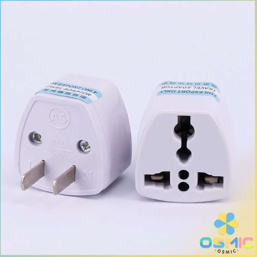 MIC หัวแปลงปลั๊กไฟ ตัวแปลง 3 ขา เป็น 2 ขาแบน อะแดปเตอร์เดินทาง Plug converter
