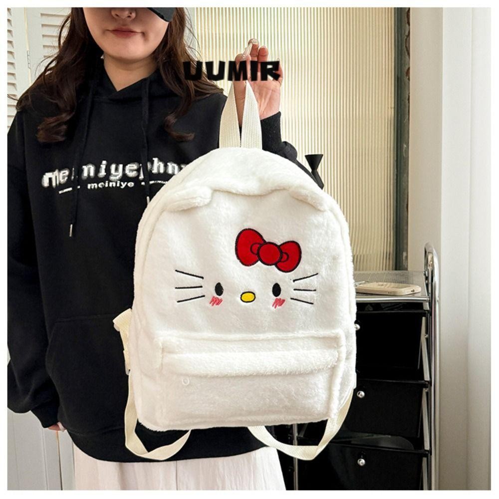 UUMIR กระเป๋าเป้นักเรียน, กระเป๋าเป้ตุ๊กตาการ์ตูน Sanrio ความจุขนาดใหญ่, กระเป๋านักเรียน Kuromi Hello Kitty My Melody Cinnamoroll